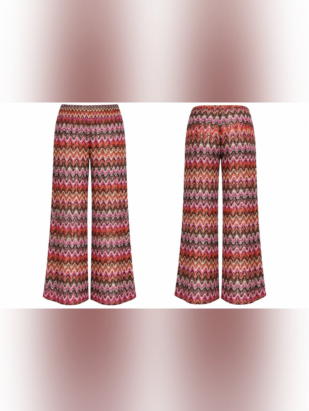 Shade & Shore Crochet Chevron Wide Leg Beach Cover Up Pants L 12-14 NWT Festival